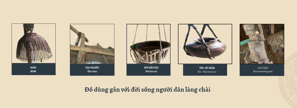 Đồ dùng người dân làng chài xưa 